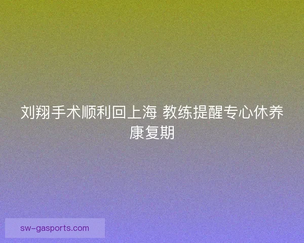 刘翔手术顺利回上海 教练提醒专心休养康复期